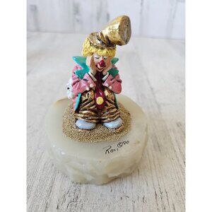 Ron‎ Lee clown sad dog vintage 1990 gold figurine statue